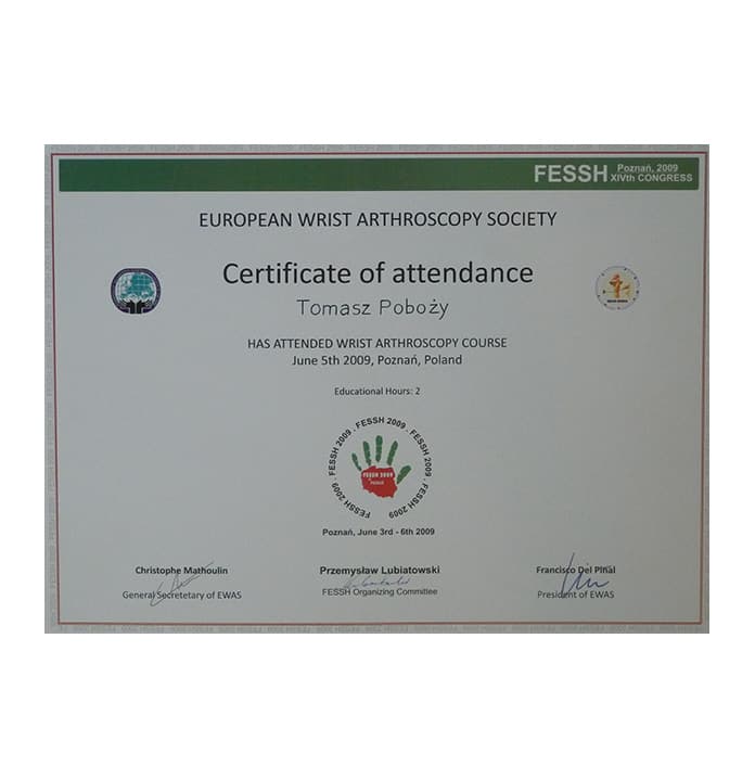 Wrist Arthroscopy Course — FESSH Congress