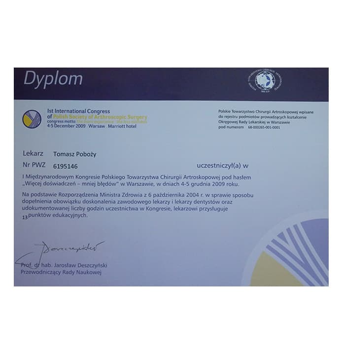 Kurs doskonalący — ortopedia