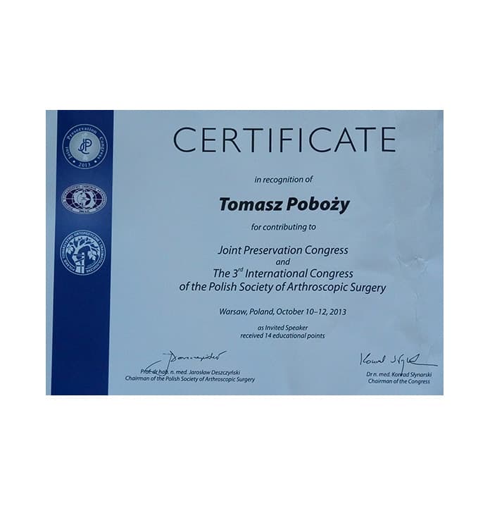 Joint Preservation Congress — Invited Speaker